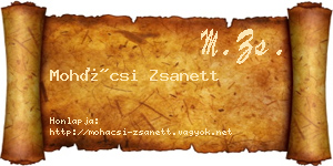Mohácsi Zsanett névjegykártya
