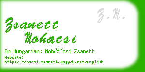 zsanett mohacsi business card